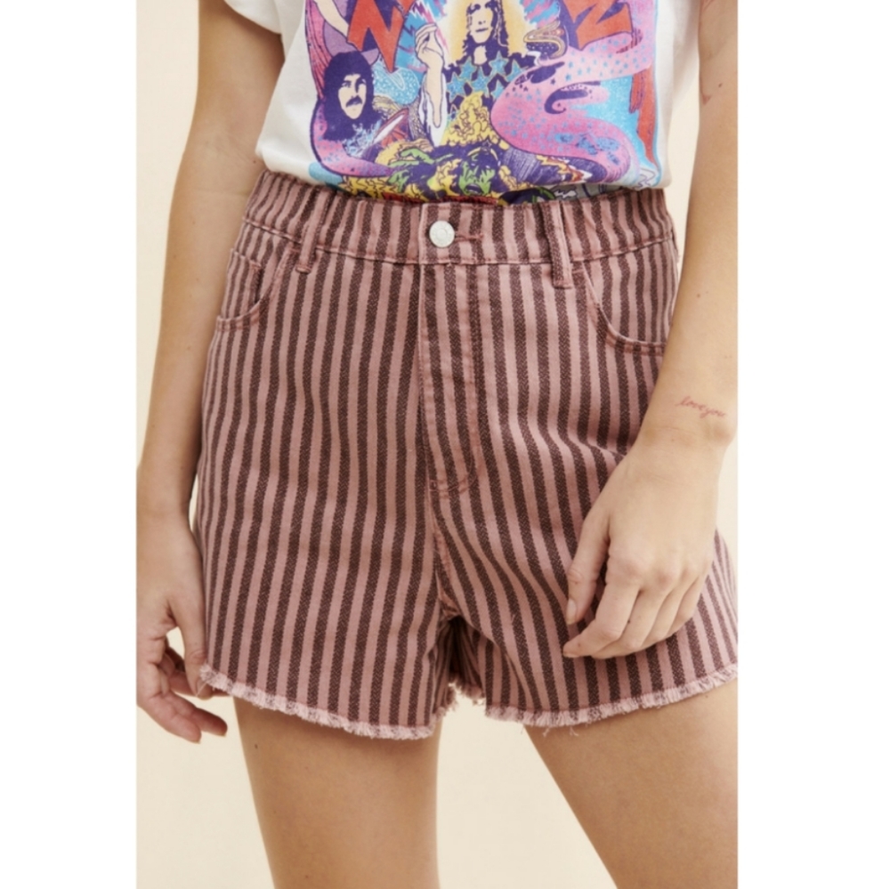 Anthropologie Pilcro Striped Scrunchie Shorts Size S
